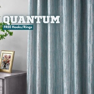 QUANTUM Langsir Blackout FREE Hook / Ring, Dim-Out Curtain for Sliding Door &amp; Window Blue