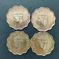 India King George VI 1 Anna 1942 ( x 4 )