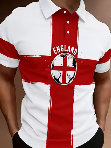 2026 Summer Hot Selling England Color Blocked Style Comfortable Charm Blue Golf Polo Shirt Men Fashi