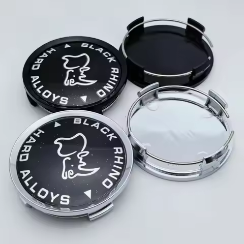 4pcs Black Rhino Logo Emblem Car Wheel Center Caps 74MM 69MM Wheels Hub Cap Rhinoceros Badge Rim Hub