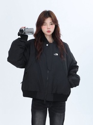 The North▔Face Vintage zip-up black cotton jacket Womens casual all-match baseball jacket couples to