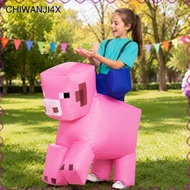 [chiwanji4x] Kids Pig Costume, Blow up Ride on Piggy Costume, Funny Animal Suit ,Inflatable Costume 
