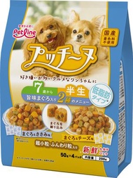 Petline - Putti Lnu軟粒狗糧 低脂吞拿魚+雞肉／芝士兩種口味 7歲或以上 200g(藍)【賞味期限:2026年5月】