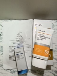 DR.WU 防曬乳液 + 保濕潔面啫喱 + NMN 抗衰老保濕面膜