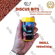 INFINITY Discus BITS (100ml SMALL) for ALL Discus Fish Food and All Tropical Fish Foods (ff)EXP 2026
