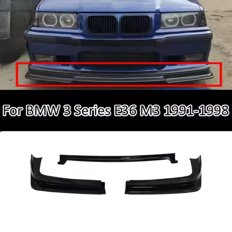 Front Lip Splitter For BMW 3 Series E36 M3 1991-1998 3 Piece B Style Add On Spoiler Chin Guard Bumpe