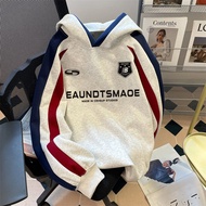 500G American Style Fleece Lining Retro Style Hooded Sweatshirt Men