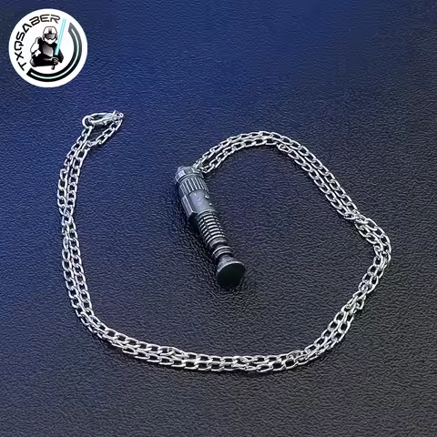 TXQSABER Mini Lightsaber Necklace Pendant for Obi wan Kenobi Parts Display Saber Sword Metal Keychai