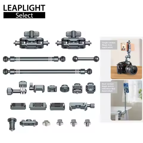 LEAPLIGHT 20mm Ballhead Magic Arm Kit W Extended Arm Flexible Assembly for SLR Camera Gopro Phone Ca
