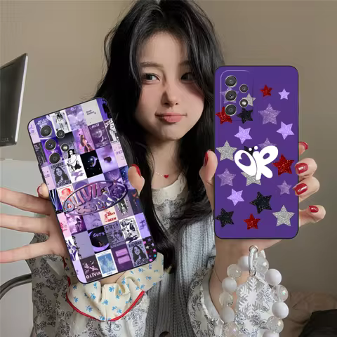 Mobile O-Olivia Phone Case for Samsung Galaxy A73 72 71 70 55 54 53 52 35 34 32 23 14 13 5G Black Co