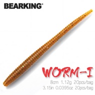 BEARKING worm Soft Lures 8cm 1.12g 20pcs/bag Fishing Artificial Silicone Bass Pike Minnow Swimbait J