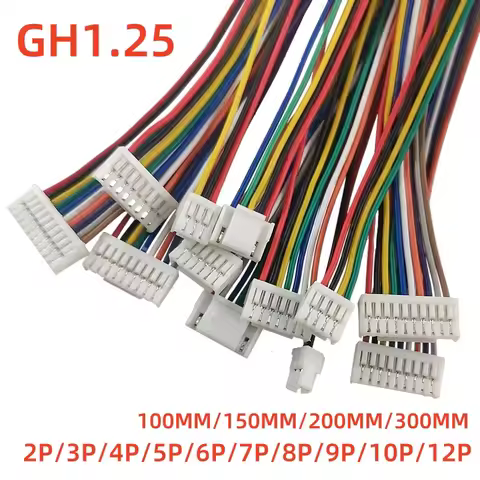 10Pcs GH1.25 2P/3P/4P/5P/6 Pin JST GH Series 1.25 Connector With Wire 10CM/20CM/30CM 1007 28 AWG 1.2