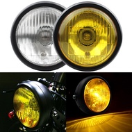 Phụ kiện Độ Xe Máy Đèn Pha sửa đổi cg125 cụm đèn pha đèn pha phía trước tròn vỏ đen GN125 & phụ tùng