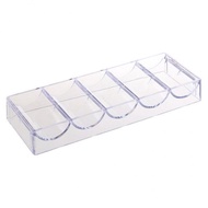 Rushawk SiaBiced 3X Acrylic Poker Chips Tray Storage Case 100 Chips for Party Home Casino Game