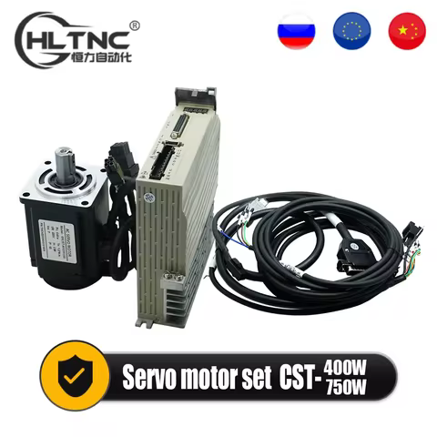 HLTNC 400W / 750W AC Servo Motor 3000 RPM 1.3N 2.4N & C30 RS485 Driver Kit 220V & 3meters Cable Abso