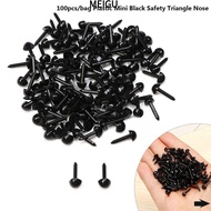 MEIGU 100pcs/bag Safety Triangle Noses for Teddy Dog Mini Black 4.5X5.5MM