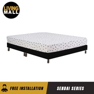 Living Mall Sendai Series Leather / Fabric Divan Bed Frame With 10cm High Metal Legs In 10 Colours