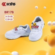 KITO รุ่น BR17 รองเท้านักเรียน รองเท้าพละเด้กผู้ชาย รองเท้าหนัง พื้นมีไฟเวลาเดิน รองเท้าแบบแปะ สามารถปรับได้ พื้นกันลื้นได้ดี ใส่สบาย