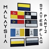 Part2 States Tactical Flag Embroidery Patch Country of the Pinang Perlis Melaka Silver Country Nine 