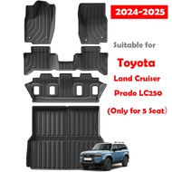 Floor Mats Cargo Liner for Toyota Land Cruiser Prado 250 J250 LC250 for 5 Seat TPE All Weather Floor