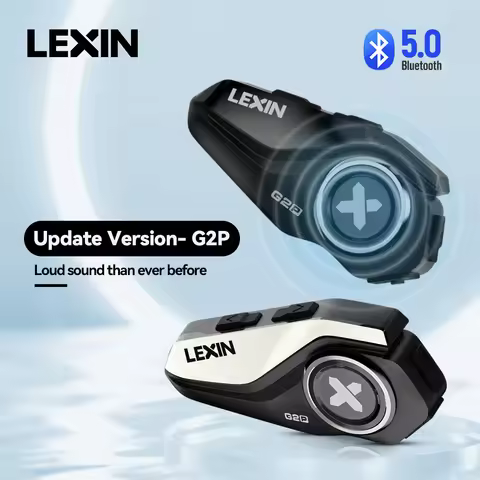 Lexin-G2P Motorcycle Helmet Bluetooth Intercom Up To Pair 6 Riders&Big Button Design Exchangeable Pa