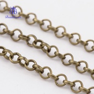 10ms Iron Chains Belcher Chain Unwelded with Spool Lead Free and Nickel Free Antique Bronze color Si