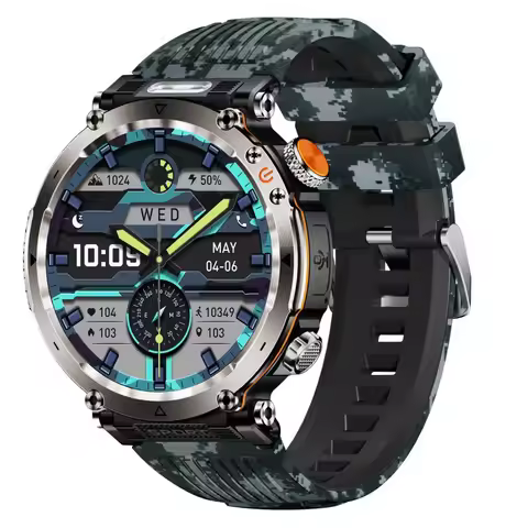 HT30 Outdoor Sports Watchproof Smartwatch Men With Flashlight Compass BT Calls Remote Control Photog