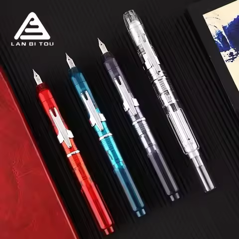 Lanbitou 3088 Press Fountain Pen Retractable EF F Metal Writing Ink Pen School Office Supplies Stati