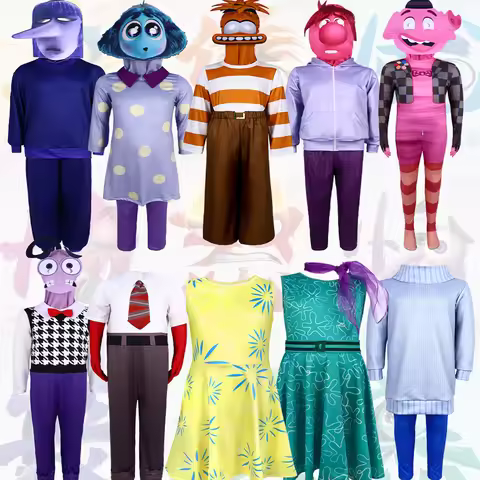 NewAnime Movie Inside Out Joy Cospaly Costume Joy Anger Fear Cos Outfits For Adult Kids Halloween St
