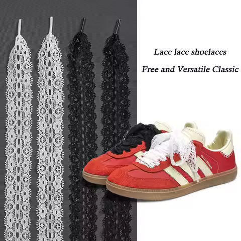 Flat Lace Fancy Shoelaces Lace Shoe Laces for Women 3CM Wide 80CM/100CM/120CM Length Canvas Sneaker