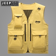 JEEP SPIRIT 1941 ESTD Mens Multi Pocket Tank Top Large Tank Top Mens Army Casual Tank Top Sleeveless