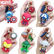 Cartoon Marvel Captain America Keychain Hulk Iron Man Toy Keyring Bag Pendant Kids Gifts