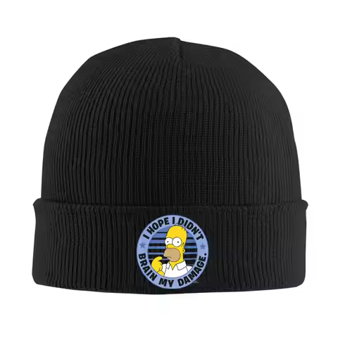 The Simpsons Homer I Hope I Didn't Brain My Damage Beanie Hats Autumn Winter Outdoor Caps Custom The