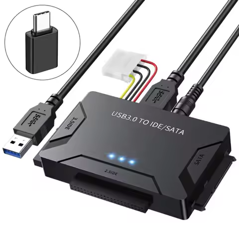 IDE SATA Festplatten Adapter Hard Drive, USB 3.0 Adapter for 2.5/3.5 Inch SATA HDD/SSD, IDE Festplat