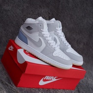 Nk Air Jor-dan 1 Mid White Gray Blue Sneakers