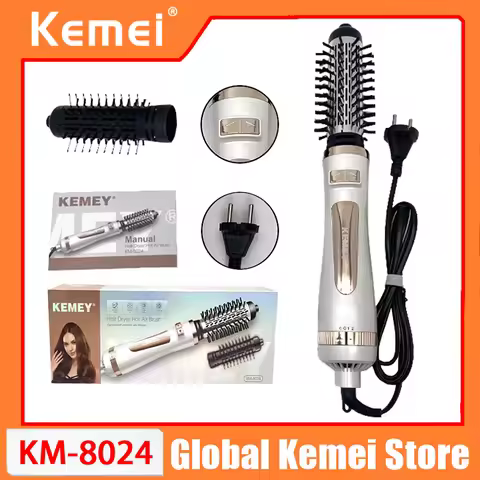KM-8024 Multi-functional Straightening Comb Hair Dryer Curling Iron Electric Power Supply Multi-head