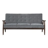 โซฟา รุ่น BAJA/3S ขาไม้โอ๊คน้ำตาล ผ้าเทา