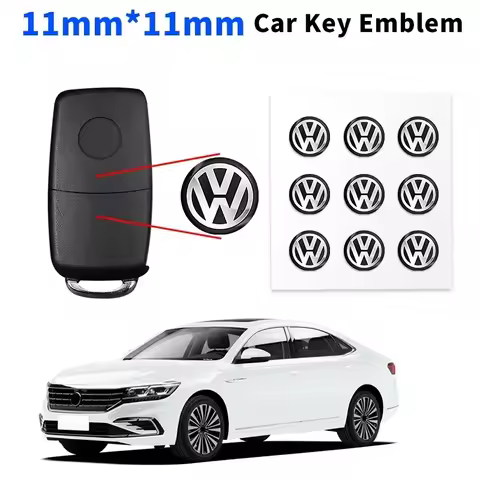 11mm Metal Car Key Badge Emblem Replacement Stickers For Volkswagen VW Polo Passat B5 B6 B7 T4 T5 Go