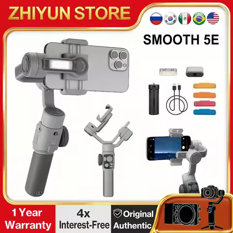 ZHIYUN CINEPEER SMOOTH 5E 3-Axis Phone Gimbal with 300g Payload LED Fill light Gesture Control for i