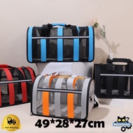 Pet Breathable Bag M Size ( 49cm x 28cm x 27cm ) - Pet Breathable Foldable Travel Carrier Bag Dog Tr