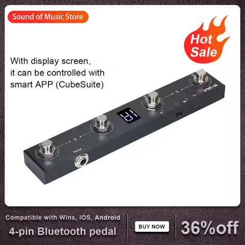 M-VAVE Chocolate BT Wireless MIDI Controller Rechargeable 4 Buttons Portable MIDI Foot Controller Pe