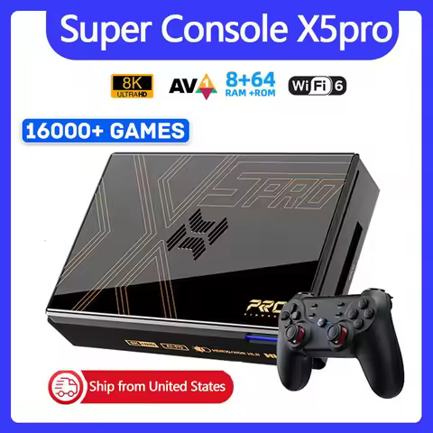 KINHANK Retro Video Game Consoles Super Console X5 PRO with 4T HDD 8K@60fps Android 12 For PS2/PS1/W