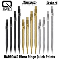 HARROWS DART POINT - MICRO GRIP RIDGE QUICK POINT (QP) BLACK/GOLD/SILVER REPLACEMENT STEEL DART POIN