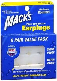 Mack's Pillow Soft Silicone Earplugs成人矽膠耳塞 美國製(白色)(六對入)黏土耳塞