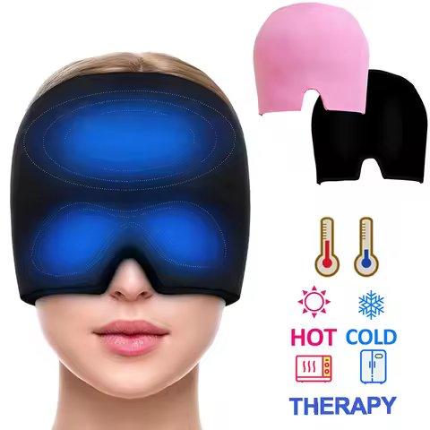 Gel Ice Headache Migraine Relief Hat Cold Compress Therapy Cap Ice Head Wrap Pack Eye Mask For Press