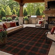 JTJ Washable Buffalo 8x10 Grid Area Rug