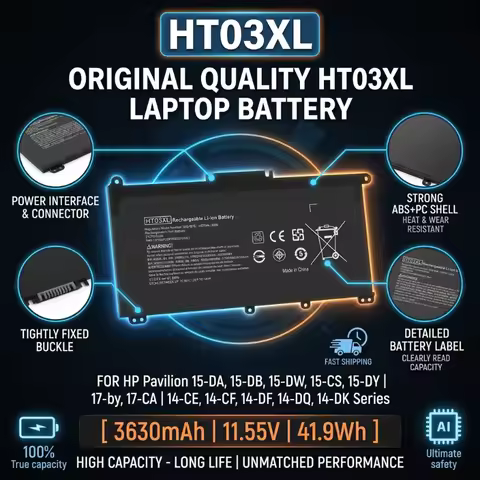 HT03XL L11119-855 Replacement Laptop Battery Compatible with HP Pavilion 15-DA 15-DB 15-DW 14-CE 17-
