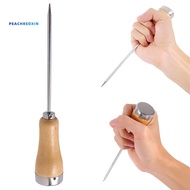 PEK-Stainless Steel Ice Pick Punch Crusher Icing Breaker Wooden Handle Kitchen Tool