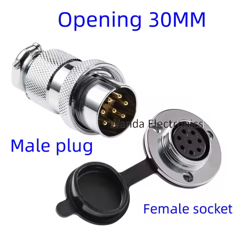 30mm Round Electrical Connector Male Plug Female Socket DF30 GX30 Aviation Connector 2 3 4 5 7 8 10 