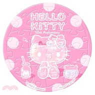 50.Hello Kitty【50周年】透明的我拼圖磁鐵16片-透明(圓)